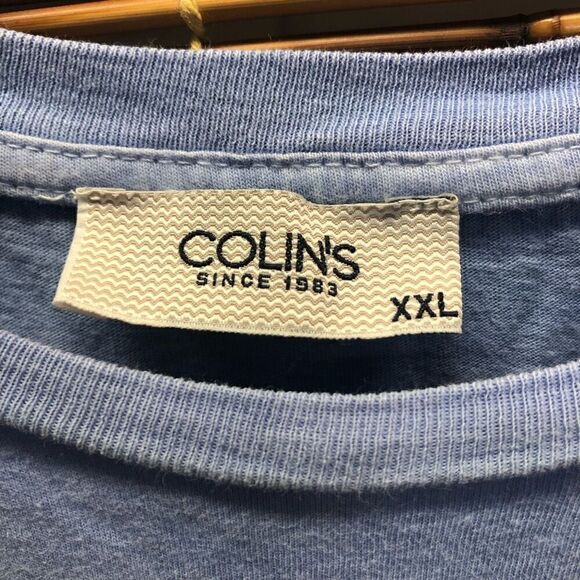 Collin's Deep Ocean Made Me Tough Man XXL T-Shirt Ombre Blue and White - Picture 3 of 4